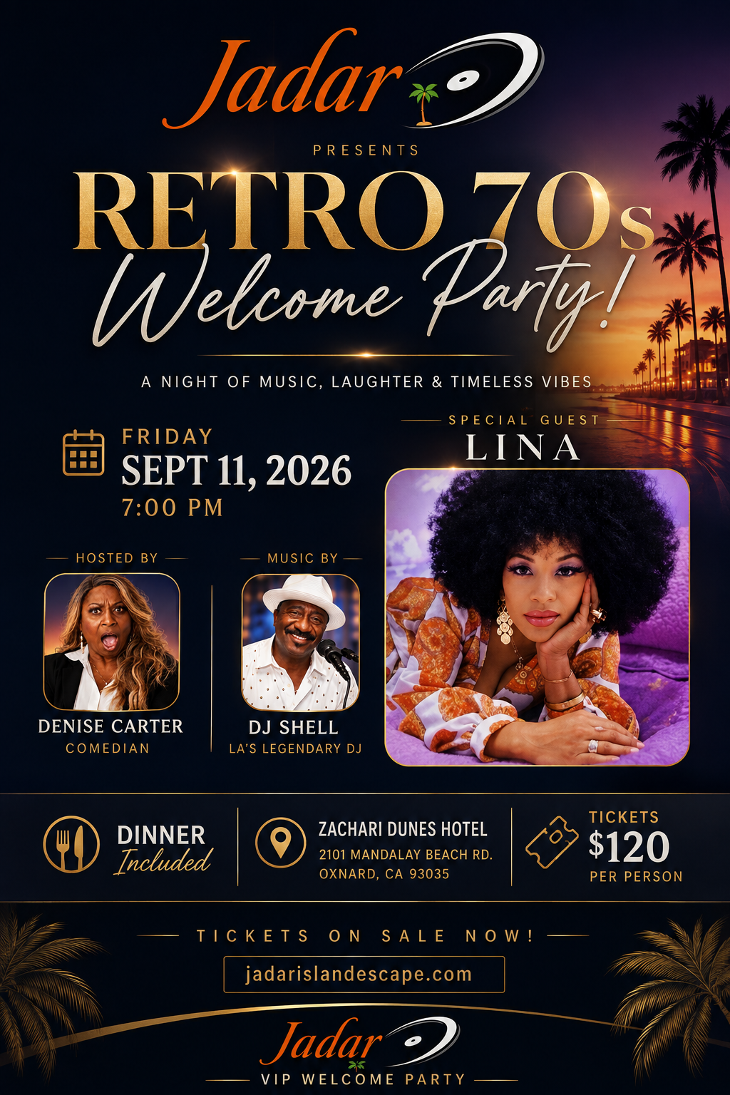 🕺🏽✨ VIP 70s PARTY! ✨💃🏽

Don’t just come to a party—COME FOR THE EXPERIENCE! 🔥

I’m SUPER excited to host this one-of-a-kind VIP 70s Party! Get ready to dress up, dance, eat, laugh, and take it all the way back to the 70s! 🪩🎶

Tell your friends, grab your crew, and GET YOUR TICKETS EARLY! 🎟️

🔥 Tickets are available now!
👉 https://buy.stripe.com/00wbJ193IgZ7cYH4xY8Zq23

This is going to be a whole vibe—and you definitely don’t want to hear about it afterward. You want to say, “I WAS THERE!” 😎🪩

Come for the party. Stay for the EXPERIENCE! 🕺🏽💃🏽🪩